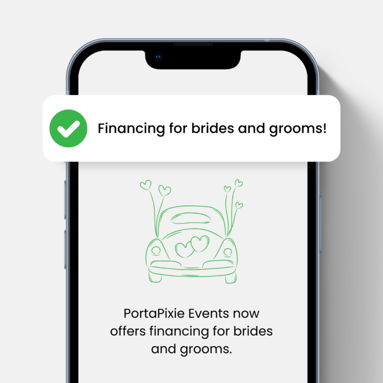 finance your wedding package with portapixie events